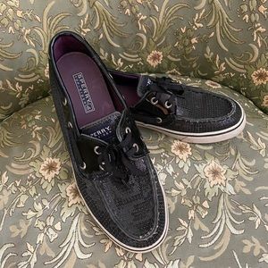 Sperry Black Sequin Top-Sider